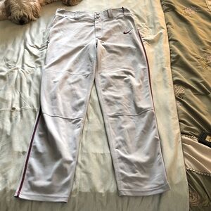 Nike Gray Baseball Pants with Red Accents